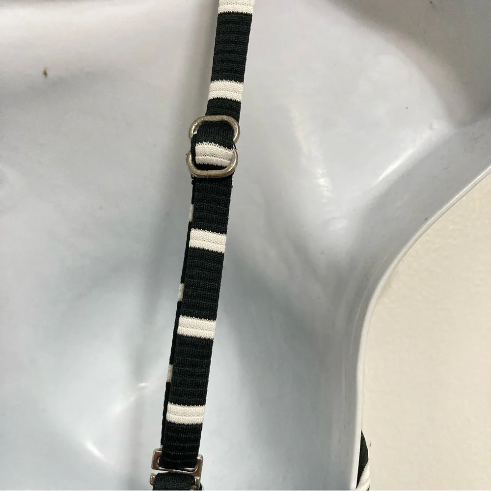 CATALINA Black White Stripe One Piece Swimsuit Womens Medium 8 10